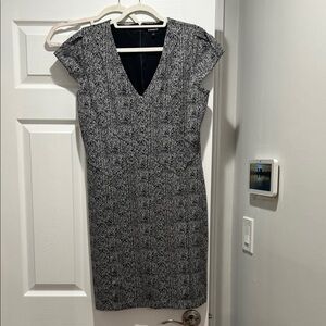 Express Black and White Textured Mini Dress